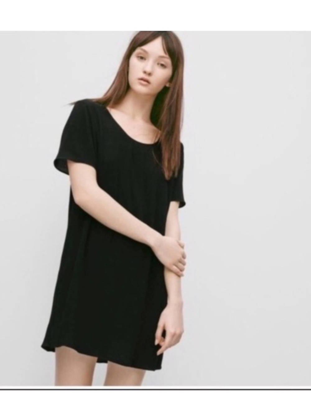 Aritzia Wilfred Free Dress A-Line Black Short Sleeve Sz M